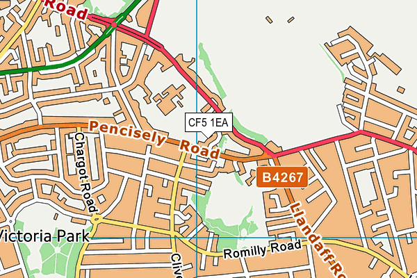 CF5 1EA map - OS VectorMap District (Ordnance Survey)