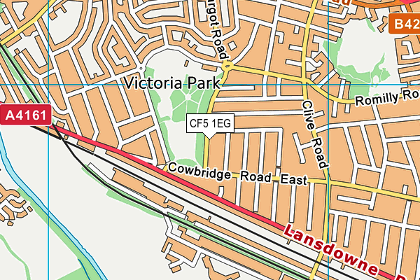 CF5 1EG map - OS VectorMap District (Ordnance Survey)