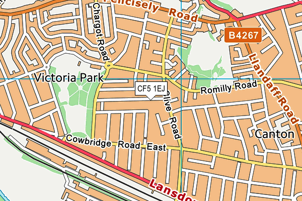 CF5 1EJ map - OS VectorMap District (Ordnance Survey)