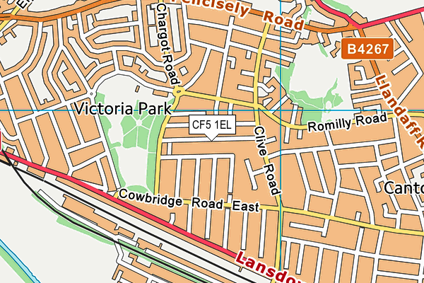 CF5 1EL map - OS VectorMap District (Ordnance Survey)