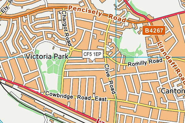 CF5 1EP map - OS VectorMap District (Ordnance Survey)