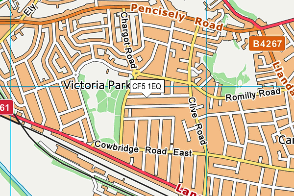 CF5 1EQ map - OS VectorMap District (Ordnance Survey)