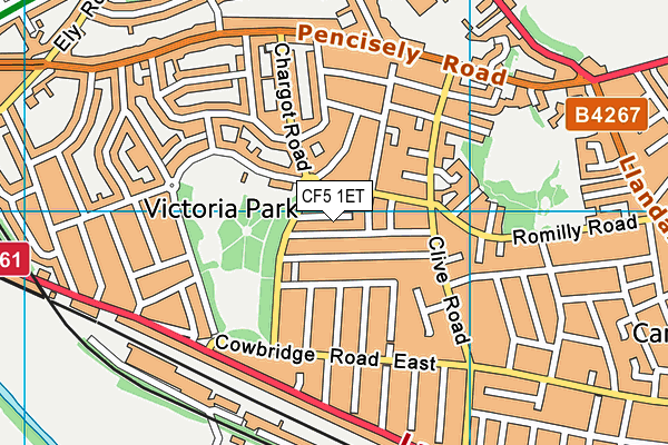 CF5 1ET map - OS VectorMap District (Ordnance Survey)