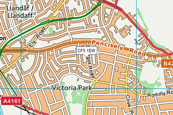 CF5 1EW map - OS VectorMap District (Ordnance Survey)
