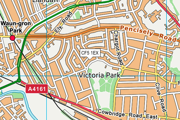 CF5 1EX map - OS VectorMap District (Ordnance Survey)