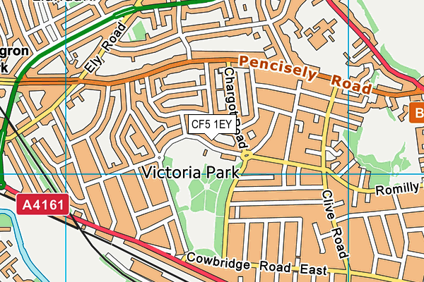 CF5 1EY map - OS VectorMap District (Ordnance Survey)