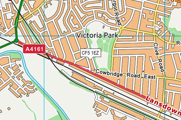 CF5 1EZ map - OS VectorMap District (Ordnance Survey)