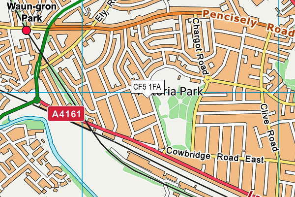 CF5 1FA map - OS VectorMap District (Ordnance Survey)