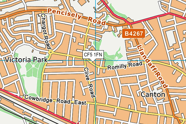 CF5 1FN map - OS VectorMap District (Ordnance Survey)