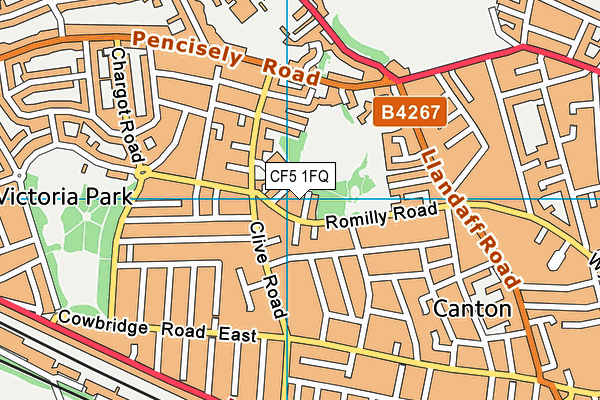 CF5 1FQ map - OS VectorMap District (Ordnance Survey)