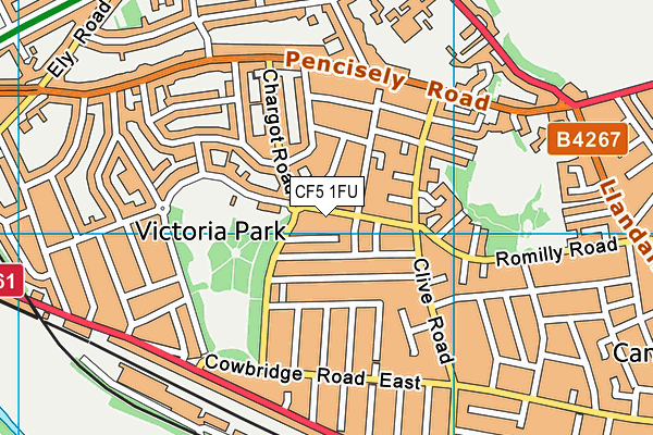 CF5 1FU map - OS VectorMap District (Ordnance Survey)