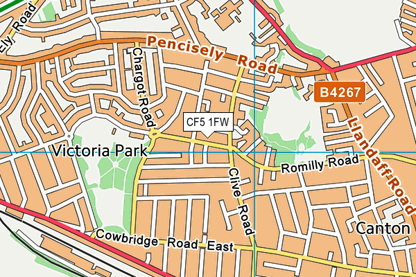 CF5 1FW map - OS VectorMap District (Ordnance Survey)