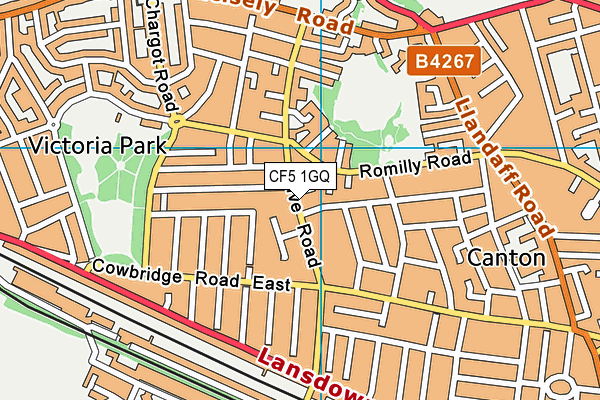 CF5 1GQ map - OS VectorMap District (Ordnance Survey)