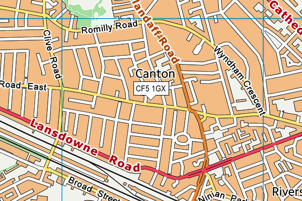 CF5 1GX map - OS VectorMap District (Ordnance Survey)