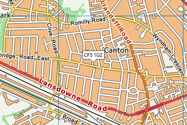 CF5 1GZ map - OS VectorMap District (Ordnance Survey)