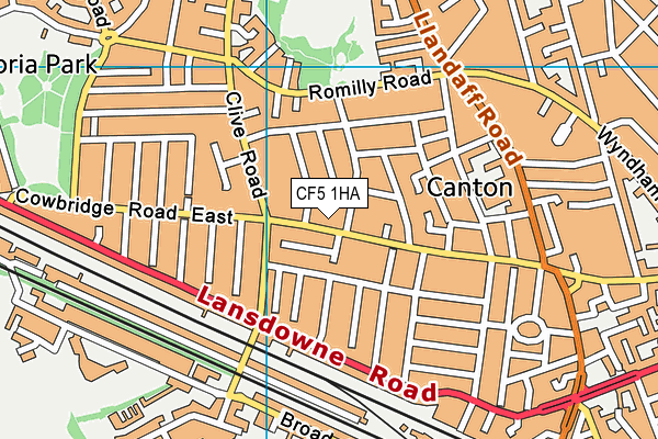 CF5 1HA map - OS VectorMap District (Ordnance Survey)