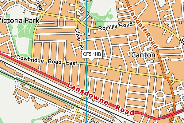 CF5 1HB map - OS VectorMap District (Ordnance Survey)