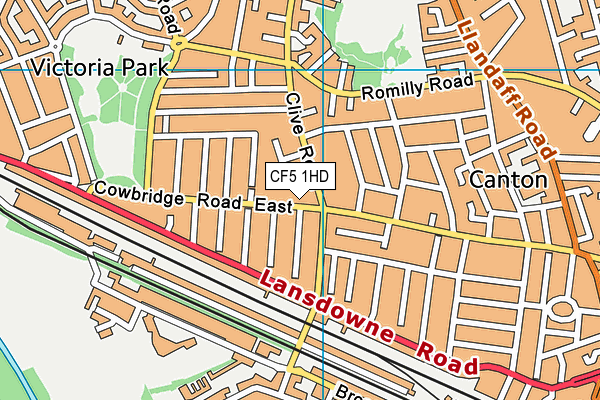 CF5 1HD map - OS VectorMap District (Ordnance Survey)