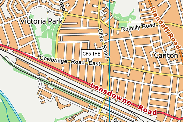 CF5 1HE map - OS VectorMap District (Ordnance Survey)