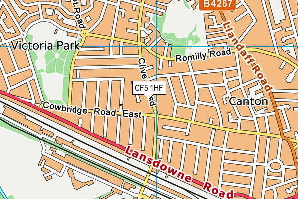 CF5 1HF map - OS VectorMap District (Ordnance Survey)