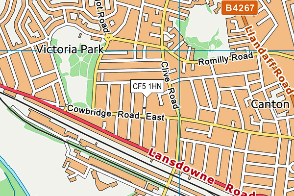 CF5 1HN map - OS VectorMap District (Ordnance Survey)