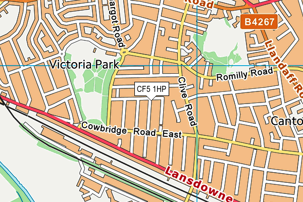 CF5 1HP map - OS VectorMap District (Ordnance Survey)