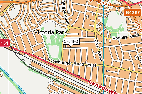 CF5 1HQ map - OS VectorMap District (Ordnance Survey)