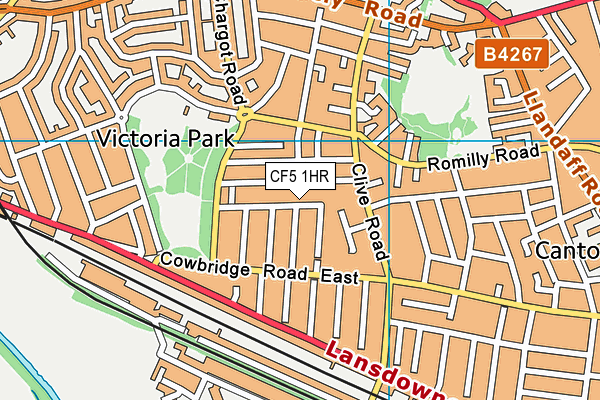 CF5 1HR map - OS VectorMap District (Ordnance Survey)