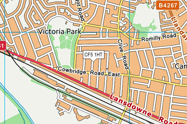 CF5 1HT map - OS VectorMap District (Ordnance Survey)