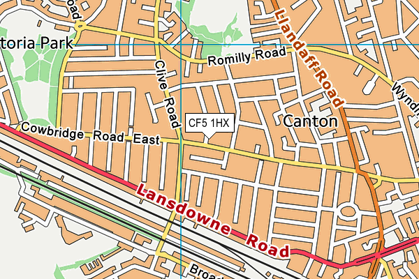 CF5 1HX map - OS VectorMap District (Ordnance Survey)