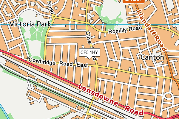 CF5 1HY map - OS VectorMap District (Ordnance Survey)