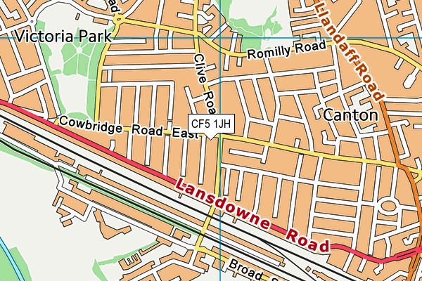 CF5 1JH map - OS VectorMap District (Ordnance Survey)