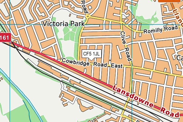 CF5 1JL map - OS VectorMap District (Ordnance Survey)