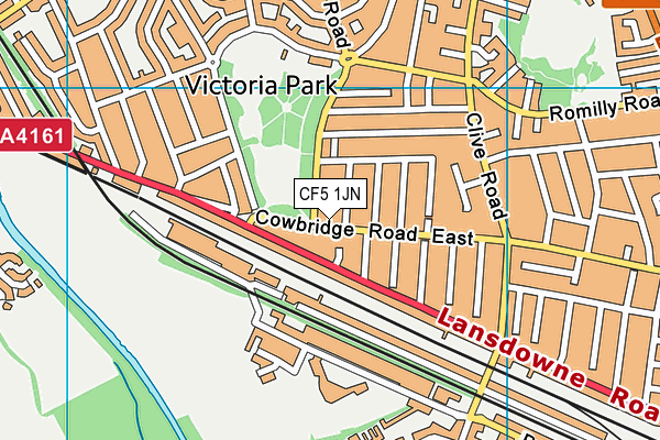 CF5 1JN map - OS VectorMap District (Ordnance Survey)