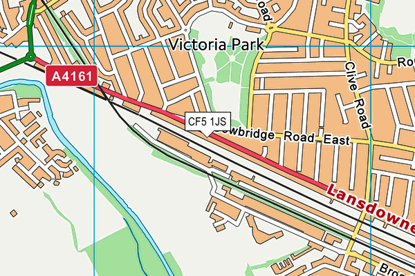 CF5 1JS map - OS VectorMap District (Ordnance Survey)