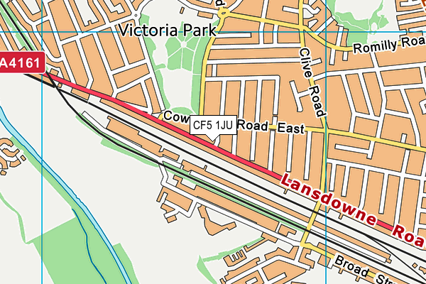 CF5 1JU map - OS VectorMap District (Ordnance Survey)