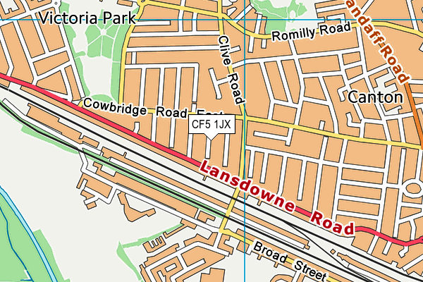 CF5 1JX map - OS VectorMap District (Ordnance Survey)