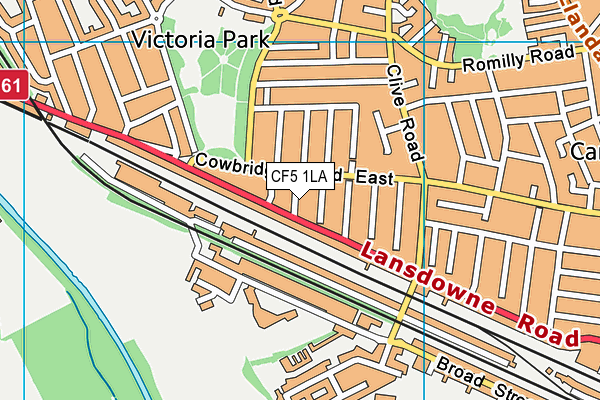 CF5 1LA map - OS VectorMap District (Ordnance Survey)