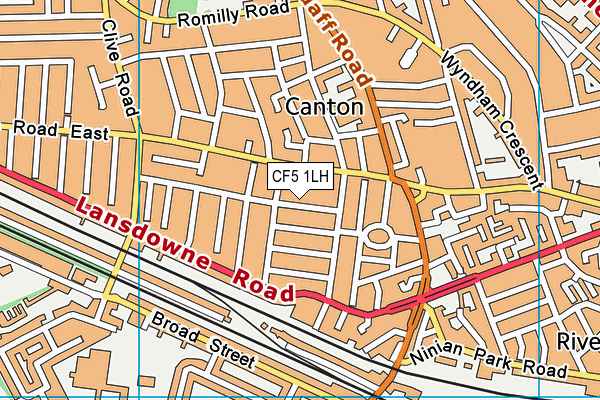 CF5 1LH map - OS VectorMap District (Ordnance Survey)