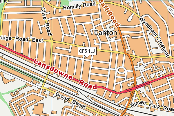 CF5 1LJ map - OS VectorMap District (Ordnance Survey)