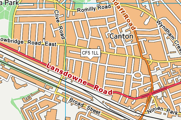 CF5 1LL map - OS VectorMap District (Ordnance Survey)