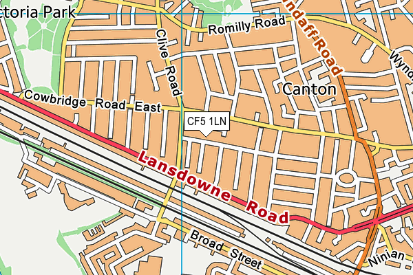 CF5 1LN map - OS VectorMap District (Ordnance Survey)