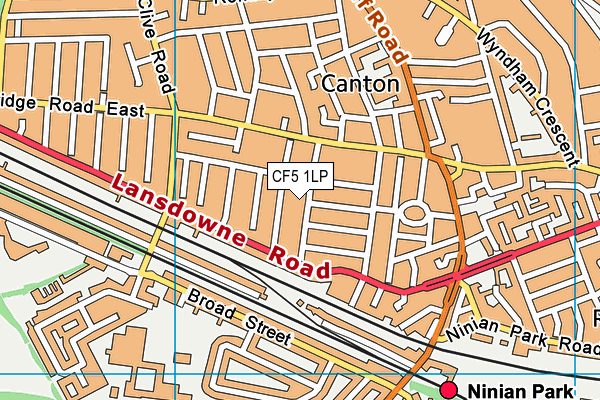 CF5 1LP map - OS VectorMap District (Ordnance Survey)