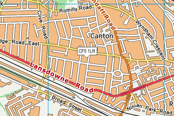 CF5 1LR map - OS VectorMap District (Ordnance Survey)