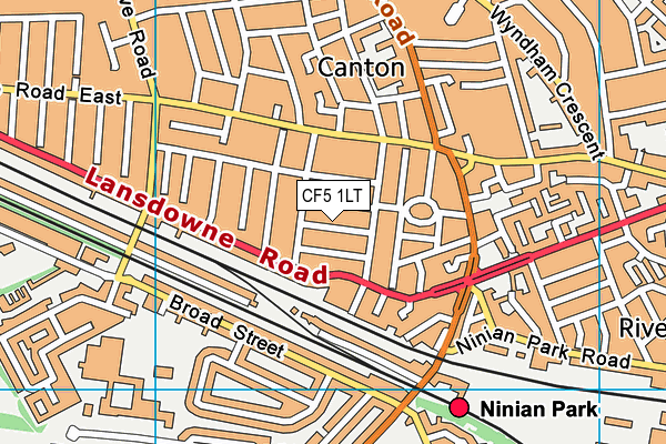 CF5 1LT map - OS VectorMap District (Ordnance Survey)