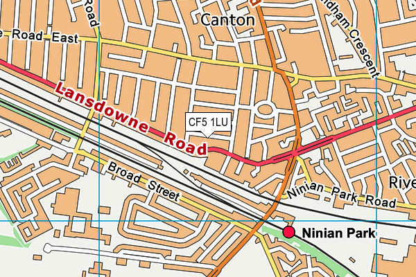 CF5 1LU map - OS VectorMap District (Ordnance Survey)