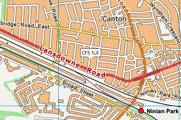 CF5 1LX map - OS VectorMap District (Ordnance Survey)