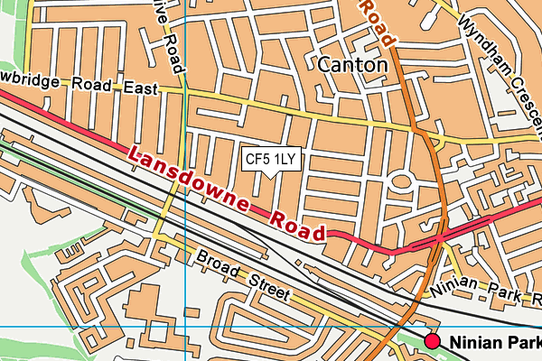 CF5 1LY map - OS VectorMap District (Ordnance Survey)