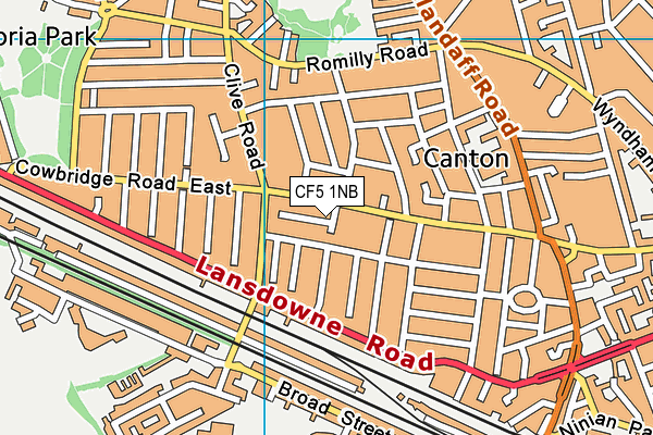 CF5 1NB map - OS VectorMap District (Ordnance Survey)