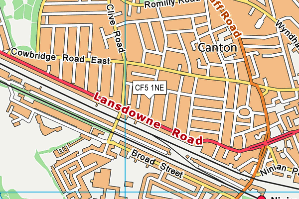 CF5 1NE map - OS VectorMap District (Ordnance Survey)